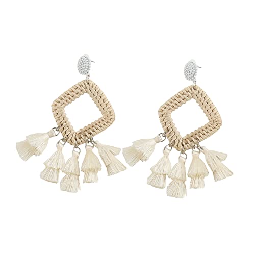 Healvian 1 Paar Boho -Ohrringe Kettenohrringe Ohr baumeln modische Ohrringe Quastenanhänger Ohrentropfen Ohrschmuck Weiß Healvian 1 Paar Boho -Ohrringe Kettenohrringe Ohr baumeln modische Ohrringe Quastenanhänger Ohrentropfen Ohrschmuck Weiß von Healvian