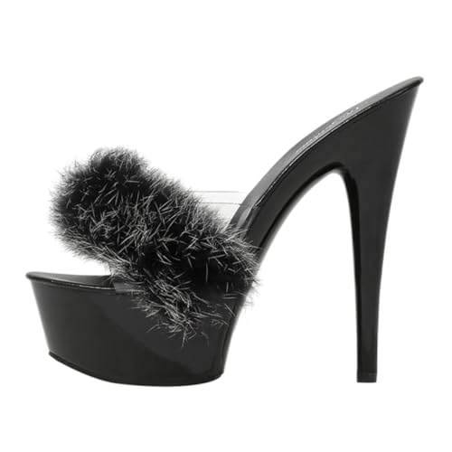 Healvian 1 Paar Damen High Heel Sandalen mit Flauschigem Sommerabsätze Passend zu Jeans Shorts Röcken für Besondere Anlässe Partys Healvian 1 Paar Damen High Heel Sandalen mit Flauschigem Sommerabsätze Passend zu Jeans Shorts Röcken für Besondere Anlässe Partys von Healvian