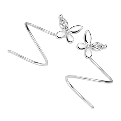 Healvian 1 Paar Damen Ohrringe Silber mit Zirkonia Rotierende Schmetterlinge Eleganter Schmuck für Festivals und Besondere Anlässe Funkelnde Farben Langlebige Verarbeitung für Alltägliche von Healvian