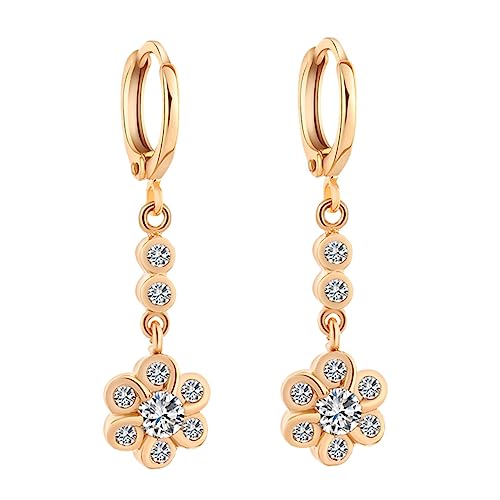 Healvian 1 Paar Damen Ohrringe Zirkonia Design Goldfarbene Minimalistische Ohrhänger für Partys Besondere Anlässe Elegantes für Frauen Healvian 1 Paar Damen Ohrringe Zirkonia Design Goldfarbene Minimalistische Ohrhänger für Partys Besondere Anlässe Elegantes für Frauen von Healvian