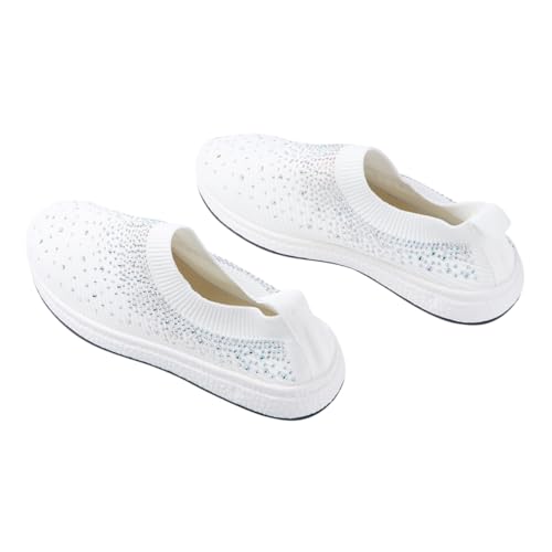 Healvian 1 Paar Damenschuhe Lauflernschuhe atmungsaktive Turnschuhe Wanderschuhe auf Turnschuhen Turnschuhe für tägliche Übungen Mesh-Laufschuhe Barfußschuhe Weiß von Healvian
