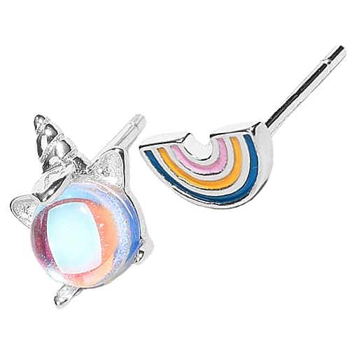Healvian 1 Paar Einhorn Regenbogen Ohrringe Ohrringe Mädchen Ohrring Geburtstagsohrringe Ohrstecker Tropfenohrringe Ohrstecker Für Legierung von Healvian