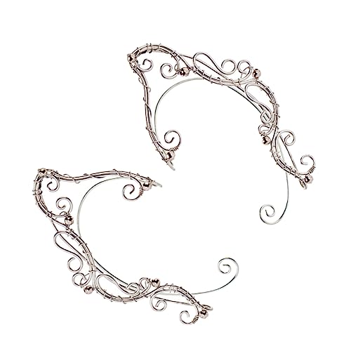 Healvian 1 Paar Elfen Ohrclips Handgefertigte Ohrringe Piercing Ohrmanschetten für Cosplay Alltag und Besondere Anlässe von Healvian