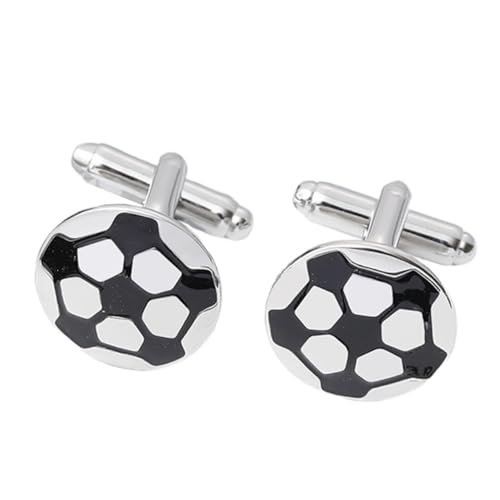 Healvian 1 Paar Fußball Manschettenknöpfe Arm Ärmel Herren Sterling Shirts Business Manschettenknöpfe Kreativ Ärmel Nagel Fußball Shirt Nagel Silber von Healvian