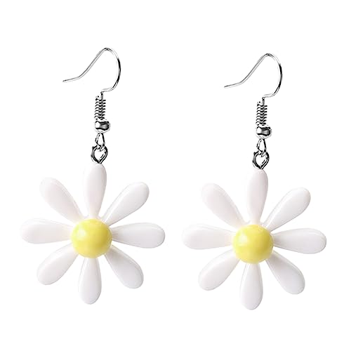Healvian 1 Paar Gänseblümchen Ohrringe Festival Baumeln Blumen Für Ohranhänger Mädchenohrringe Ohr Zubehör Weiß Plastik Healvian 1 Paar Gänseblümchen Ohrringe Festival Baumeln Blumen Für Ohranhänger Mädchenohrringe Ohr Zubehör Weiß Plastik von Healvian