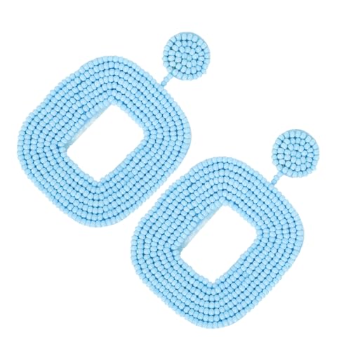 Healvian 1 Paar Geometrische Perlen Ohrringe Handgefertigte Beaded Dangle Ohrringe für Damen Stilvolles Design Besondere Anlässe oder für Ihre Liebsten von Healvian