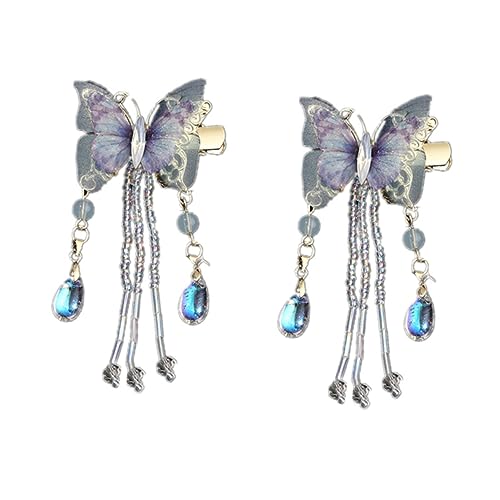 Healvian 1paar Butterflies Haarklammer Mit Kristallperlen Elegantes Haaraccessoire Für Frauen Und Mädchen Für Besondere Anlässe Oder Alltag Für Dickes Und Dünnes Haar von Healvian
