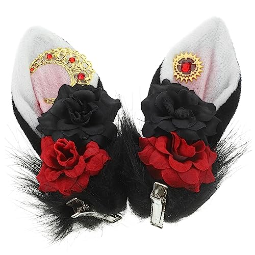 Healvian 1paar Gothic Haarspangen Mit Blumen Und Tierohren Haarklammern Für Fotoshootings Cosplay Und Tägliches Styling Modische Haaraccessoires Für Frauen von Healvian
