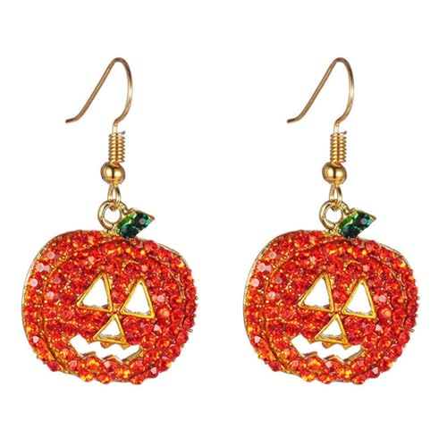 Healvian 1 Paar Halloween Kürbis Ohrringe mit Kristallen Damen Dangle Ohrringe Funkelnde Pumpkin Drop für Halloween Outfits Leicht und Hautfreundlich Healvian 1 Paar Halloween Kürbis Ohrringe mit Kristallen Damen Dangle Ohrringe Funkelnde Pumpkin Drop für Halloween Outfits Leicht und Hautfreundlich von Healvian