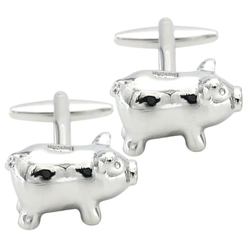 Healvian 1 Paar Herren Manschettenknöpfe mit Schwein Design Kreative Schmuckstücke für Business Geschenkidee Vatertag Glänzende Oberfläche Langlebig Healvian 1 Paar Herren Manschettenknöpfe mit Schwein Design Kreative Schmuckstücke für Business Geschenkidee Vatertag Glänzende Oberfläche Langlebig von Healvian