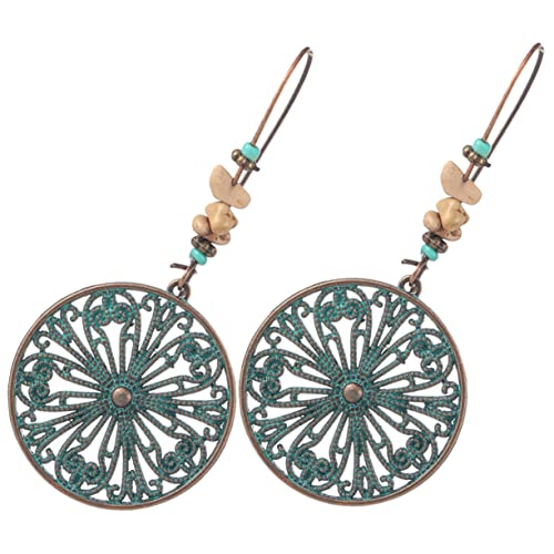 Healvian 1 Paar Hollow Flower Ohrringe für Damen Trendige Hängende Creolen mit Retro Design Partys für Frauen zu Weihnachten Geburtstagen von Healvian