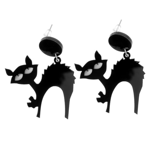 Healvian 1 Paar Katzenohrringe Schwarzem Einzigartige und Leichte Halloween Ohrstecker für Kostüme und Cosplay Events Langlebig und für Besondere Anlässe von Healvian