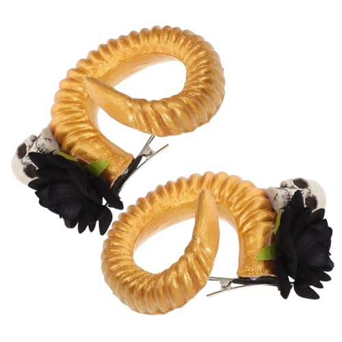Healvian Horn-haarspangen Aus Schafshorn Gothic-haarschmuck Für Frauen Halloween-haarspangen Cosplay-hörner- Für Mädchen Gothic- Halloween-accessoires von Healvian