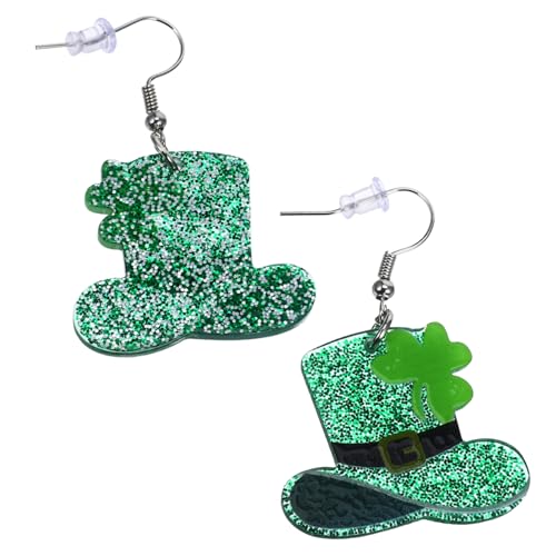 Healvian 1 Paar Kleeblatt Ohrringe für Frauen Grüne Patrick's Day Ohrringe Party Schmuck für Frühlingsfeiern Hochwertigem für Festliche Anlässe von Healvian