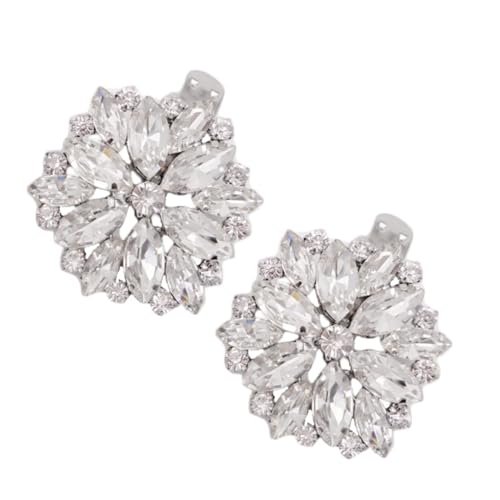 Healvian 1 Paar Kristallschuhzubehör Schuhschmuck Aus Strass Schuhclips Für Frauen Schuhschmuck Aus Kristall Filigrane Schuhclips Schuhclip Aus Kristall Silber von Healvian