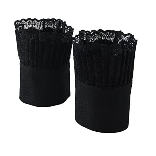 Healvian 1 Paar Verstellbare Ärmelmanschetten für Damen Abnehmbare Handgelenkmanschetten Hochzeitsaccessoires Schwarze Spitze Handgelenkmanschetten von Healvian
