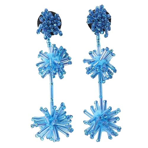 Healvian 1 Paar Lange Eisblumenohrringe Perlen Zucht Für Ohrschmuck Handgefertigte Ohrringe Handgefertigte Hängende Ohrringe Ohranhänger Hängender Ohrstecker Ohrhänger Blue von Healvian