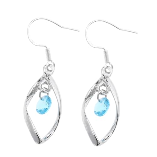 Healvian 1 Paar Lange Ohrringe Strass-anhänger Ohrschmuck Ohranhänger Lange Ohrstecker Ohrenschmuck Kristallanhänger Strass-ohrringe Blue Ohrhaken Aus S925-silber von Healvian