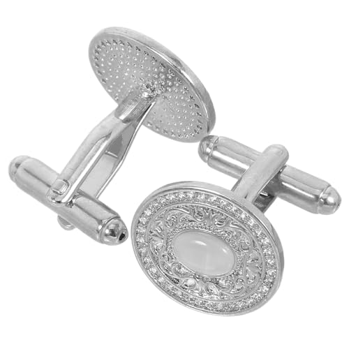 Healvian 1 Paar Manschettenknöpfe für Männer: Manschettenknöpfe mit Kupferblumen - Unisex-schmuck für Formellen Anzug - Strass-smokinghemd-ohrstecker - Hochzeitsanzug-accessoires von Healvian
