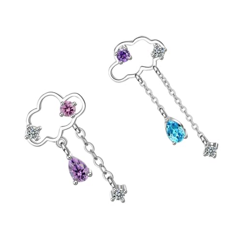 Healvian 1 Paar Ohr baumeln Quastenohrringe eleganter Ohrstecker Ohrentropfen Frauen baumeln Zarte Ohrringe Silver von Healvian