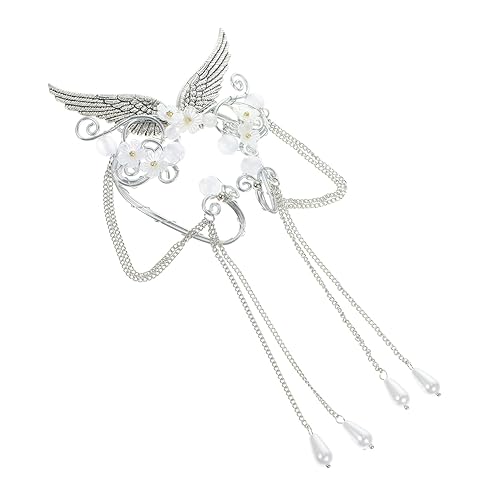 Healvian 1 Paar Ohrclips mit Perlenquaste Handgefertigte Ohrklemmen für Frauen nicht Durchstochene Ohrringe für Cosplay Besondere Anlässe Leicht Healvian 1 Paar Ohrclips mit Perlenquaste Handgefertigte Ohrklemmen für Frauen nicht Durchstochene Ohrringe für Cosplay Besondere Anlässe Leicht von Healvian