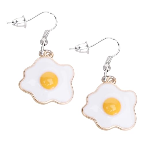 Healvian 1 Paar Ohrringe Aus Pochiertem Ei Essensohrringe Für Mädchen Pochiertes Ei Ei-anhänger-ohr-accessoires Dangle Ohrringe Zierliche Ohrhänger Metall (eisen) von Healvian