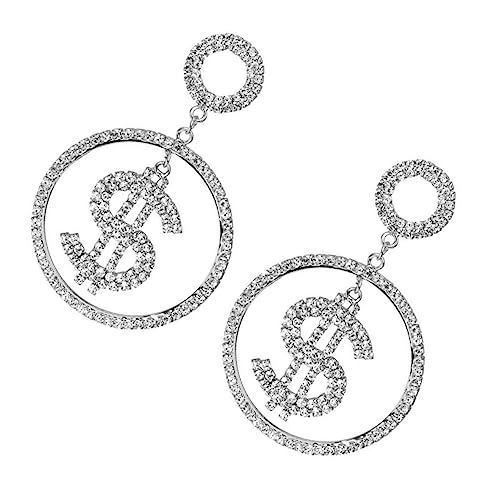 Healvian 1 Paar Ohrringe für Damen Hypoallergenes Schmuck Accessoire Stilvolle Creolen für Besondere Anlässe Silberne Statement Ohrringe für Brautmode und Festliche Events von Healvian