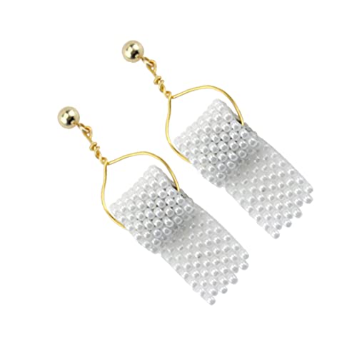 Healvian 1 Paar Ohrringe für Frauen Set Kreativen Rollpapier Anhängern mit Perlen Dekoration Elegantes Design für Partys Strand Besondere Anlässe Weiß Healvian 1 Paar Ohrringe für Frauen Set Kreativen Rollpapier Anhängern mit Perlen Dekoration Elegantes Design für Partys Strand Besondere Anlässe Weiß von Healvian