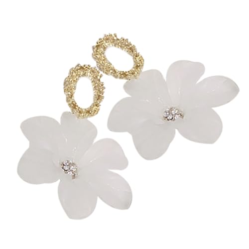 Healvian 1 Paar Ohrstecker Für Damen Ohrringe Mädchen Blumen Ohrstecker Blumen Ohrring Ohrschmuck Blumenschmuck Metall Weiß von Healvian