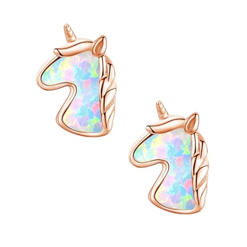 Healvian 1 Paar Ohrstecker mit Buntem Opal Modisches Accessoire für Damen Partys Alltagslooks für Freunde Einzigartiges Design Roségold Healvian 1 Paar Ohrstecker mit Buntem Opal Modisches Accessoire für Damen Partys Alltagslooks für Freunde Einzigartiges Design Roségold von Healvian