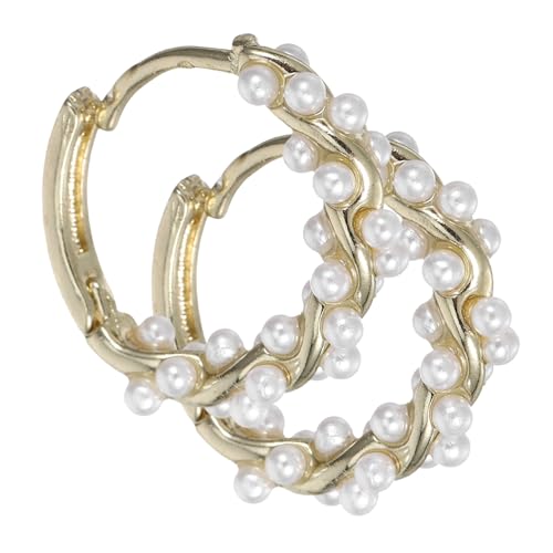 Healvian 1 Paar Perlenohrringe Damen Goldene Creolen mit Perlen Design für Elegant und für Täglichen Gebrauch und Besondere Anlässe Healvian 1 Paar Perlenohrringe Damen Goldene Creolen mit Perlen Design für Elegant und für Täglichen Gebrauch und Besondere Anlässe von Healvian