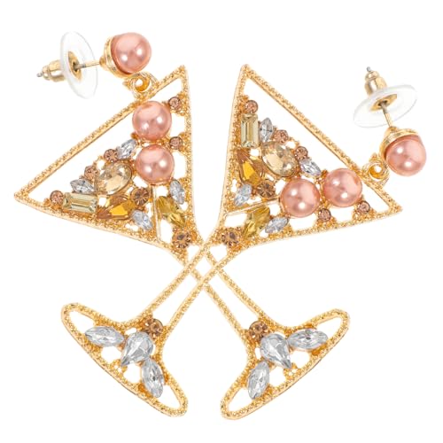 Healvian 1 Paar Perlenohrringe Für Damen Baumelnde Ohrringe Tropfenperlen Creolen Ohrschmuck Modeschmuck Stilvoller Ohrschmuck Ohranhänger Strasssteine Golden von Healvian