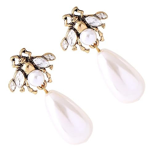 Healvian 1 Paar Perlenohrringe für Perlenohrschmuck einfache Ohrstecker lange Ohrstecker Frauen Ohrstecker Retro-Ohrstecker Kristalldiamant Weiß Healvian 1 Paar Perlenohrringe für Perlenohrschmuck einfache Ohrstecker lange Ohrstecker Frauen Ohrstecker Retro-Ohrstecker Kristalldiamant Weiß von Healvian