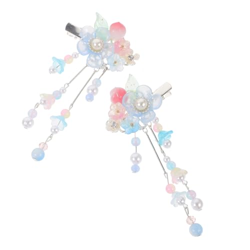 Healvian Blumen Quaste Haarspangen Chinesische Haarschmuck Haar Accessoires Damen Haarclip Kopfbedeckung Accessoires Für Alltag Party Hochzeit von Healvian