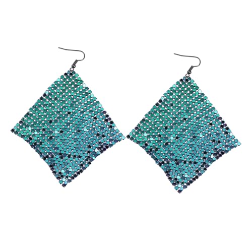Healvian 1 Paar Quastenohrringe Schmuck Damen Lange Ohrringe Quaste Ohrhänger Metall Pailletten Ohrringe Grün von Healvian