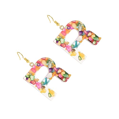 Healvian 1 Paar Resin R Ohrringe für Damen Extravaganter Modeschmuck für Stilvolle Street Fashion Accessoires für Partys Besondere Anlässe von Healvian