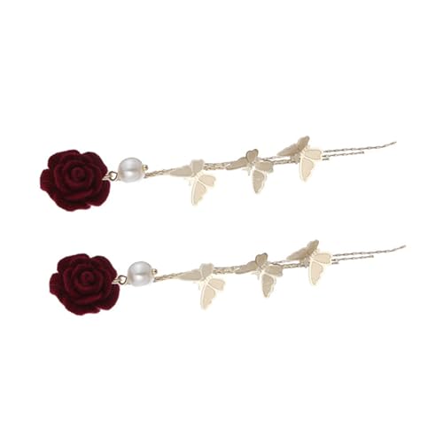 Healvian 1 Paar Retro rote Blumenohrringe Quaste Ohrring Ohrhänger Damen Schmetterlings-Quasten-Ohrhänger als Mädchen baumeln Ohrringe Blume Ohrring Ohrringe Frauen Legierung Healvian 1 Paar Retro rote Blumenohrringe Quaste Ohrring Ohrhänger Damen Schmetterlings-Quasten-Ohrhänger als Mädchen baumeln Ohrringe Blume Ohrring Ohrringe Frauen Legierung von Healvian