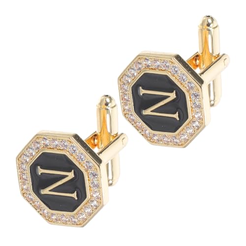 Healvian 1 Paar Rhinestone Manschettenknöpfe mit Einzigartigem Buchstabendesign Kreative Tuxedo Zubehör für Business und Freizeitveranstaltungen von Healvian