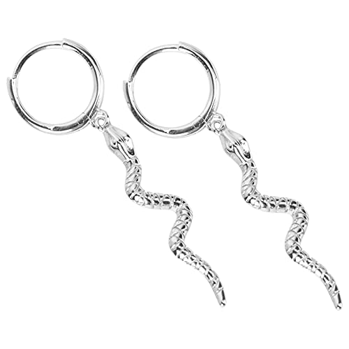 Healvian 1 Paar Schlangenohrringe, lange Silberohrringe, Ohrschmuck für Frauen, dekorative Ohrringe für Damen, Weißgold-Farbe Healvian 1 Paar Schlangenohrringe, lange Silberohrringe, Ohrschmuck für Frauen, dekorative Ohrringe für Damen, Weißgold-Farbe von Healvian