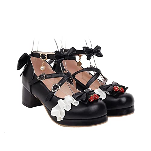 Healvian 1 Paar Schleifen verzierte Schuhe für Damenschuhe Fersen High Heels Adiletten Damen modische Schuhe Black von Healvian