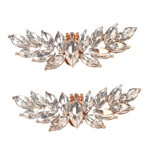 Healvian 1 Paar Schuhclips mit Strasssteinen Abnehmbare Schuhschnallen für Damen Schuhdekoration für Hochzeiten Partys Besondere Anlässe Installieren von Healvian