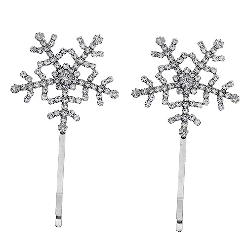Healvian Schneeflocken-haarspangen Aus Legierung Mit Strasssteinen Haarnadeln Für Mädchen Kopfschmuck Silber von Healvian
