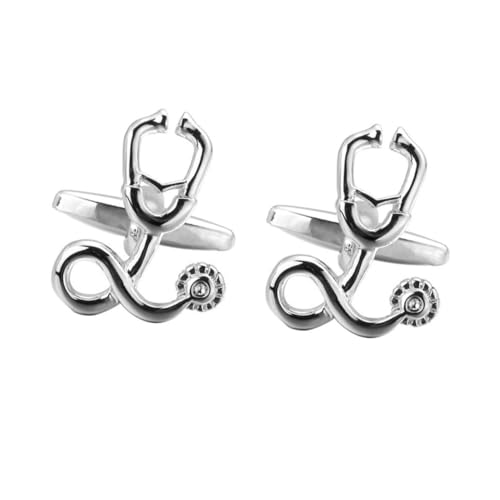 Healvian Silberne Manschettenknöpfe mit Design Ärmelnägel für Herren Kreative Cufflinks für Formelle Anlässe von Healvian