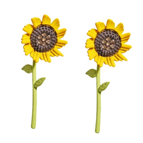Healvian 1 Paar Sonnenblume Ohrringe für Damen Kreative Ohrstecker Einfache Stilvolle Schmuckstücke für Frauen und Mädchen für Partys und Alltag Modischer Ohrschmuck von Healvian