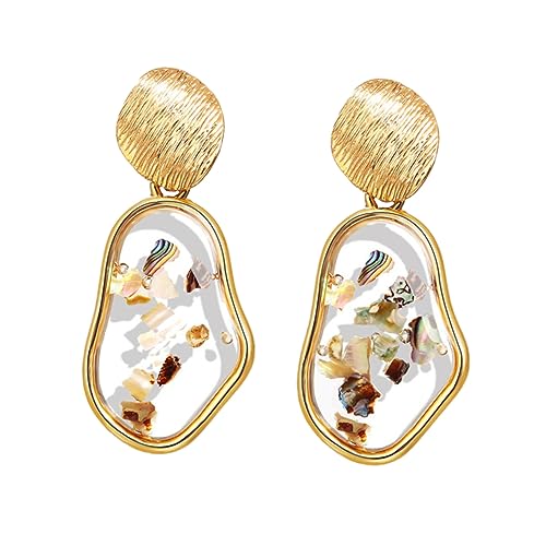Healvian 1 Paar Unregelmäßige Ohrringe Mode -ohrring Frauen Baumeln Ohrentropfen Geometrisches Ohr Golden von Healvian