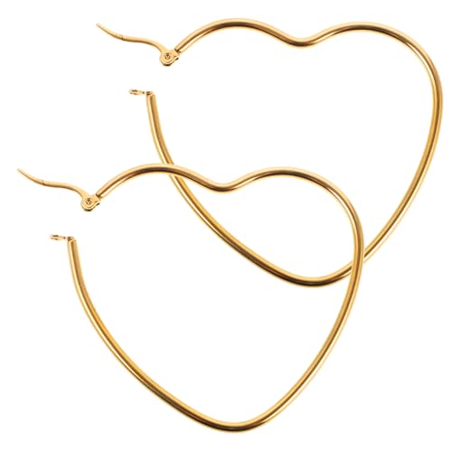 Healvian 1 Paar Vergoldete Herzförmige Ohrringe Liebe Creolen Für Damen Herzohrringe Reifen Dekorative Ohrringe Für Frauen Kleine Creolen Golden Rostfreier Stahl Healvian 1 Paar Vergoldete Herzförmige Ohrringe Liebe Creolen Für Damen Herzohrringe Reifen Dekorative Ohrringe Für Frauen Kleine Creolen Golden Rostfreier Stahl von Healvian
