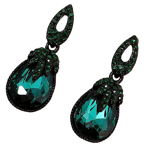 Healvian 1 Paar Vintage Boho Damen Ohrringe mit Grünem Tropfenohrringe für Besondere Anlässe Wie Weihnachten oder Valentinstag Leichte Stilvolle Schmuckstücke von Healvian
