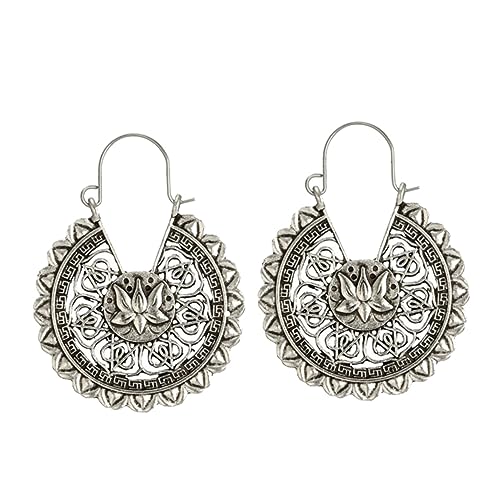 Healvian 1 Paar Vintage Ohrringe mit Geometrischem Hohlschnitt Dangle Ohrhänger für Damen Silberfarbene Ohrringe für Partys Alltagsmode Zeitloser Schmuck Healvian 1 Paar Vintage Ohrringe mit Geometrischem Hohlschnitt Dangle Ohrhänger für Damen Silberfarbene Ohrringe für Partys Alltagsmode Zeitloser Schmuck von Healvian