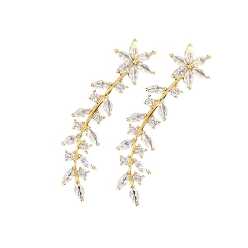 Healvian 1paar Blumen Ohr Crawler Mit Strass Goldene Ohrhänger Für Damen Ohrklemmen Schmuck Für Hochzeiten Und Besondere Anlässe Healvian 1paar Blumen Ohr Crawler Mit Strass Goldene Ohrhänger Für Damen Ohrklemmen Schmuck Für Hochzeiten Und Besondere Anlässe von Healvian