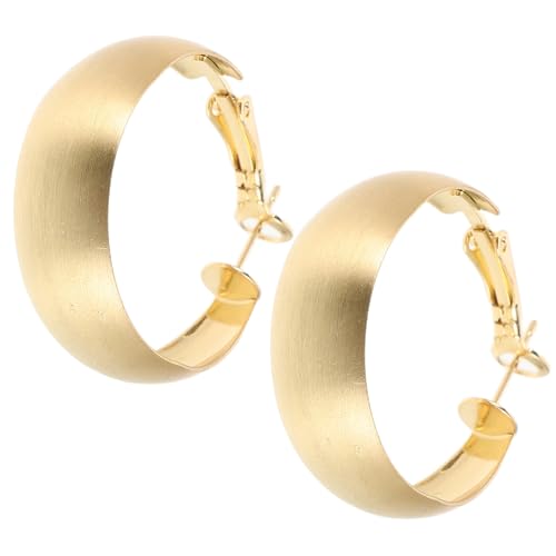 Healvian 1 Paar breite Metall-Creolen für Damen, hohl und rund, goldfarbene Retro-Ohrringe im Vintage-Stil – perfektes zum Geburtstag oder Muttertag von Healvian